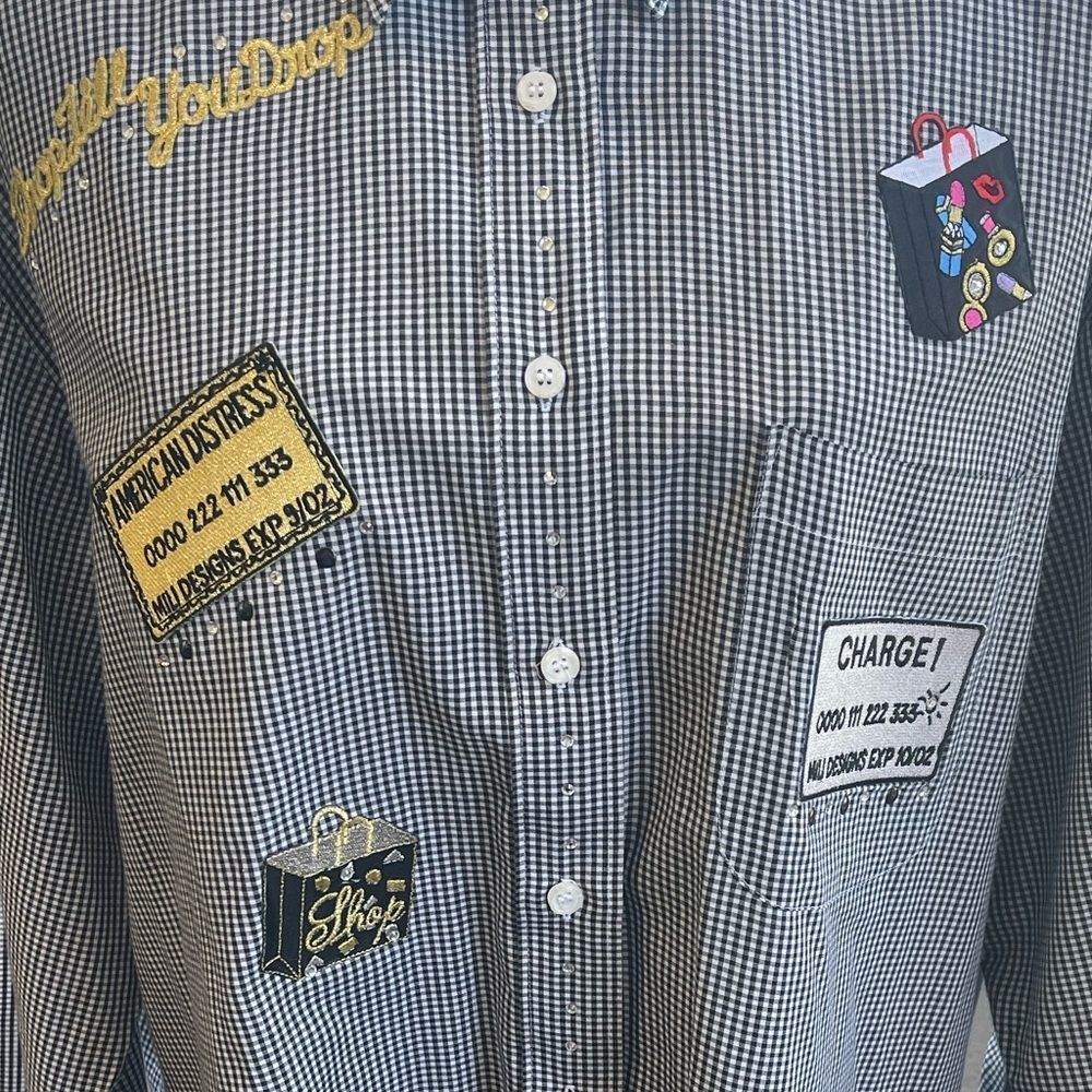 Y2K button up embroidered blouse